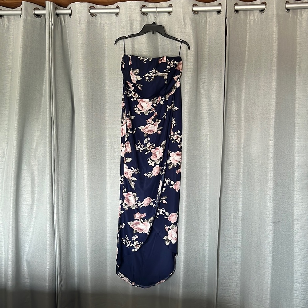 Strapless floral dress